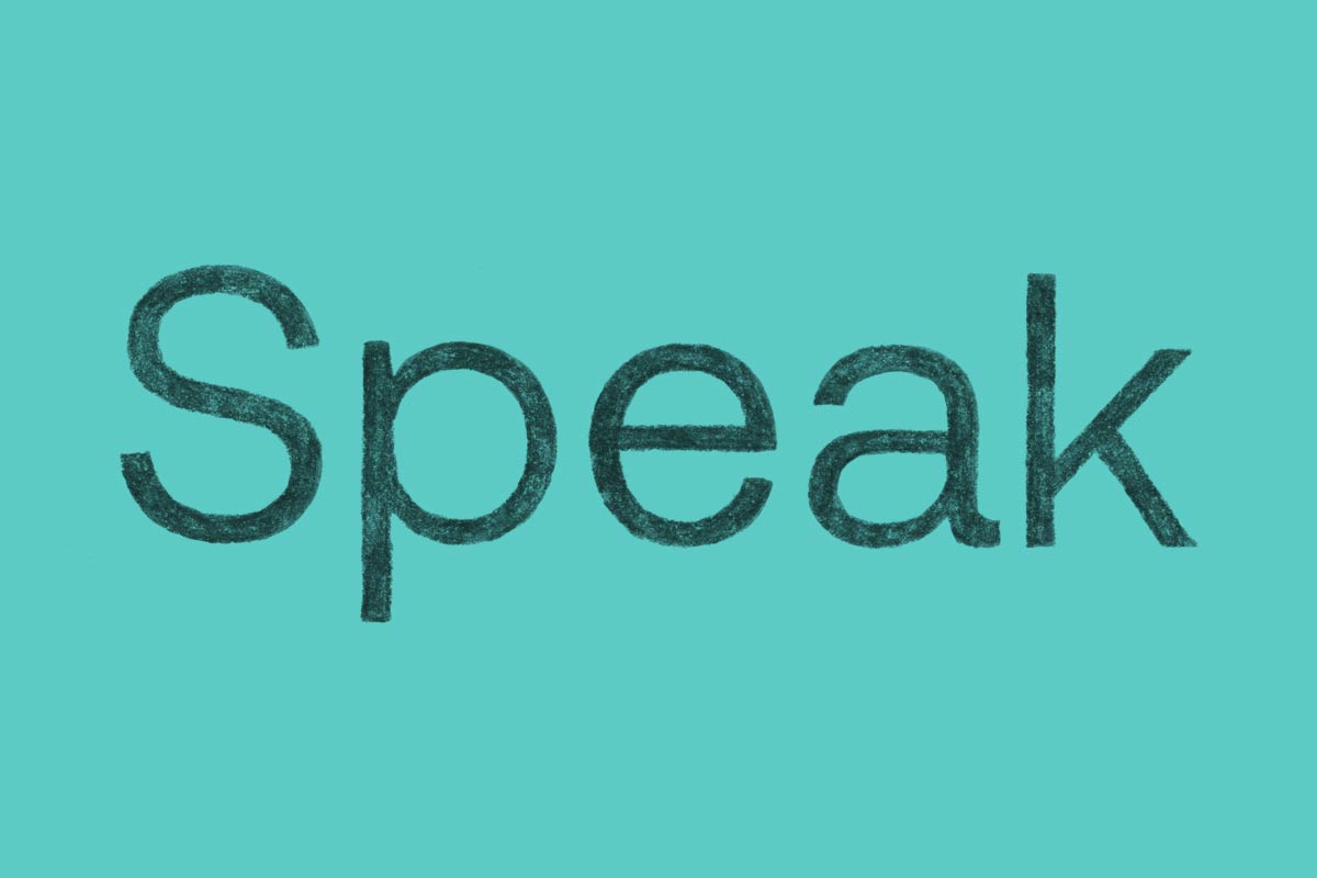 Graphic illustration of the word Speak