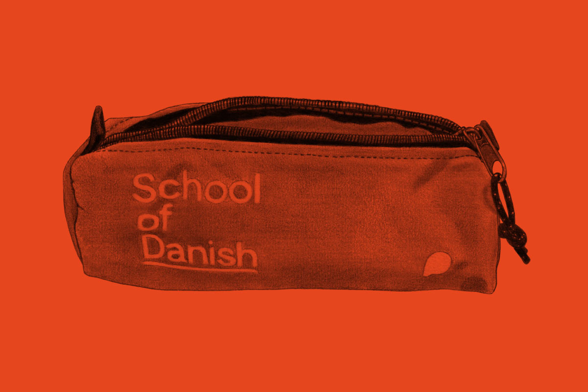Graphic illustration of a pencil case