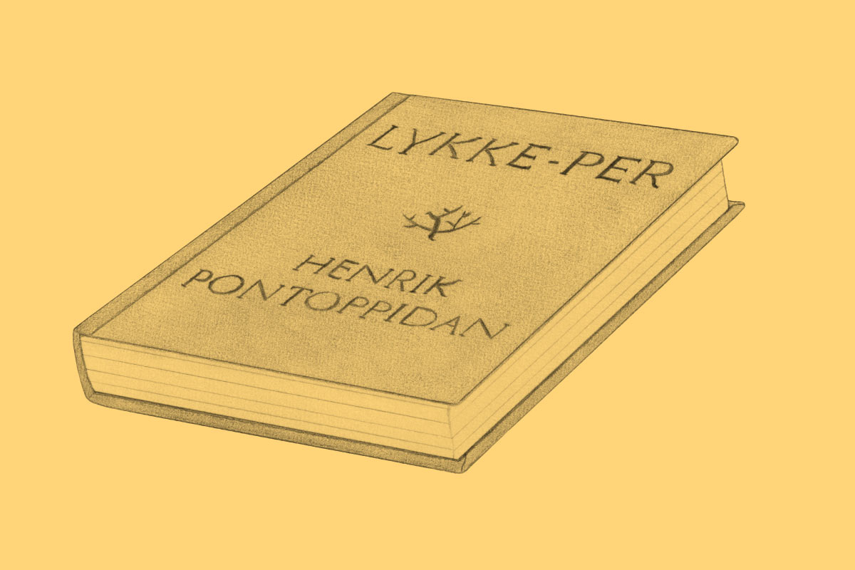 Graphic illustration of a the book Lykke-Per